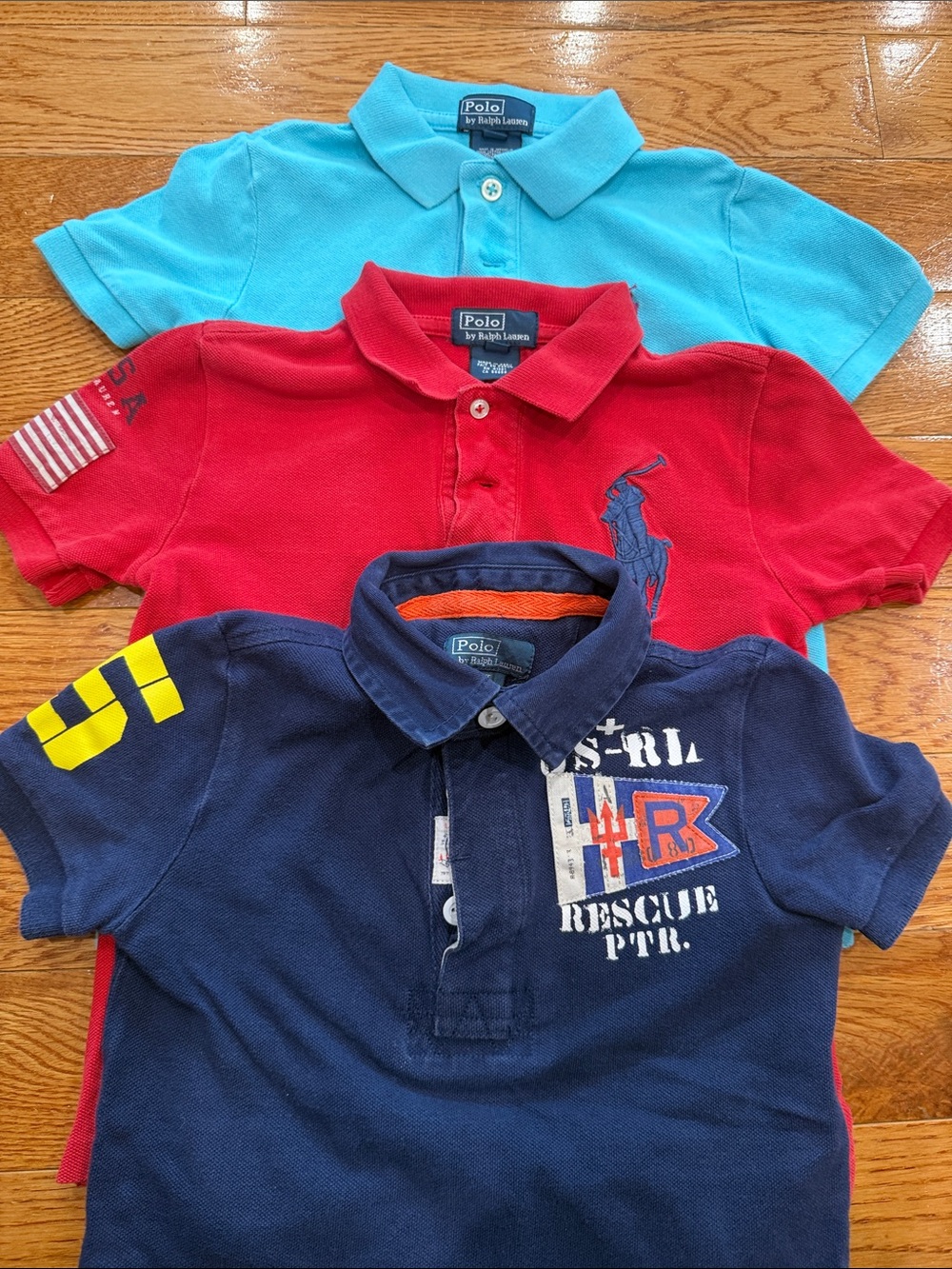 Polo by Ralph Lauren Kids Polo Trio - Aqua, Red, Navy